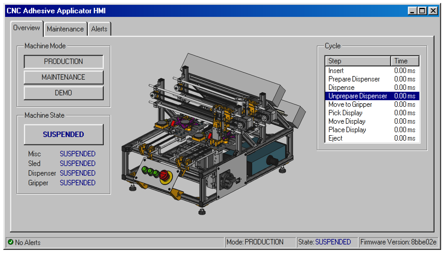 Screenshot of the web HMI