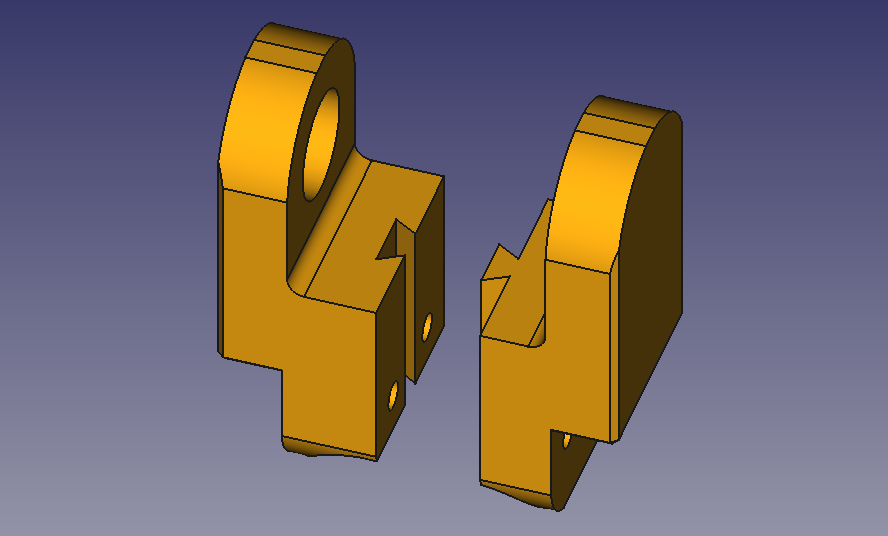 two parts with a dovetail joint