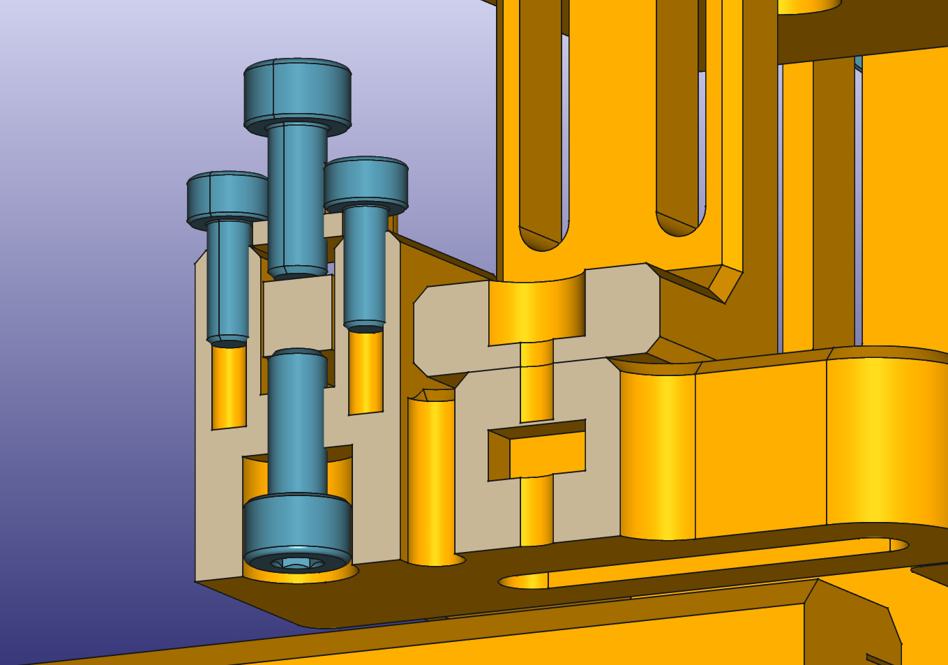 opposing screws holes for adjustment