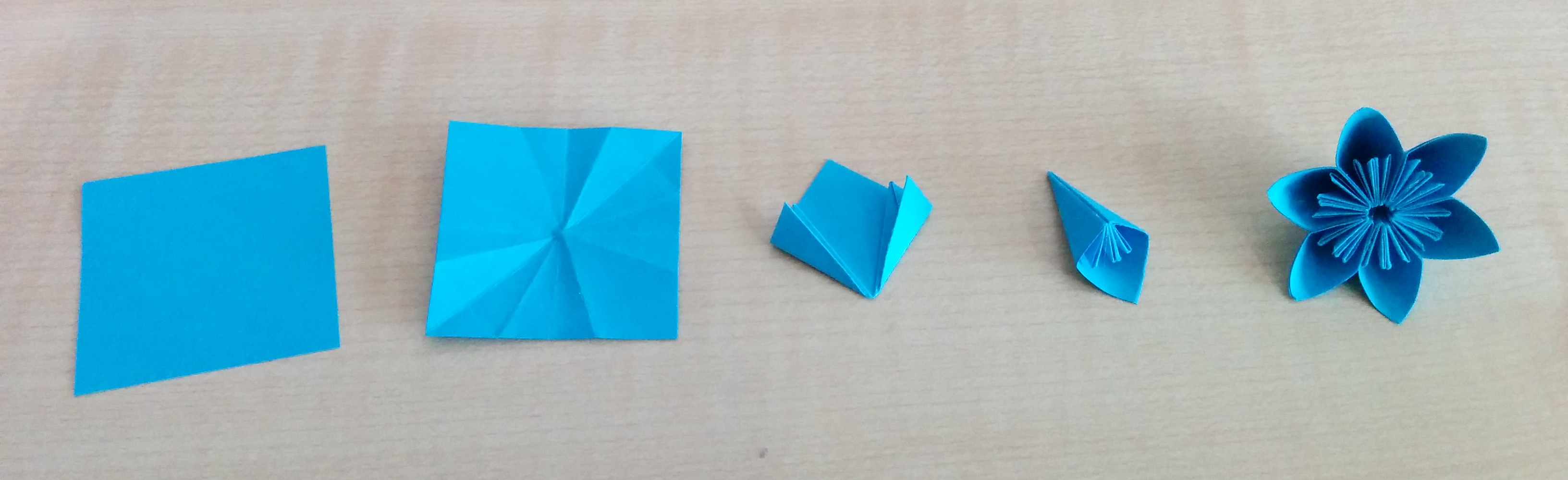 Steps of folding a flower module